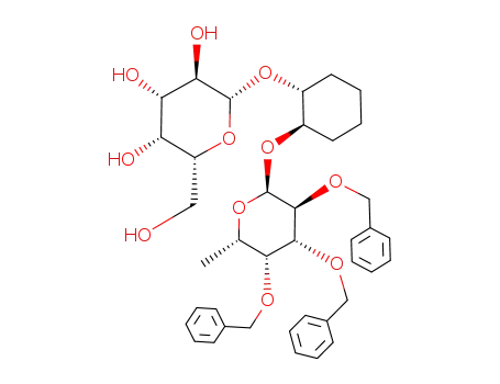 (2R,3R,4S,5R,6R)-2-Hydroxymethyl-6-[(1R,2R)-2-((2S,3S,4R,5R,6S)-3,4,5-tris-benzyloxy-6-methyl-tetrahydro-pyran-2-yloxy)-cyclohexyloxy]-tetrahydro-pyran-3,4,5-triol