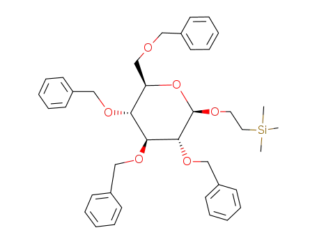 Molecular Structure of 115969-49-8 (2-(trimethylsilyl)ethyl 2,3,4,6-tetra-O-benzyl-β-D-glucopyranoside)