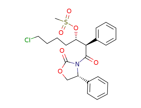 3-<7-chloro-3-(S)-(methylsulfonyl)oxy-2-(R)-phenylheptanoyl>-4-(R)-phenyl-2-oxazolidinone