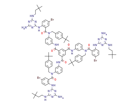 N,N',N''-tris<3-<N-<2-<<4-amino-6-<(3,3-dimethylbutyl)amino>-1,3,5-triazin-2-yl>amino>-5-bromobenzoyl>-N-<<4-(1,1-dimethylethyl)phenyl>methyl>amino>phenyl>-1,3,5-benzenetricarboxamide