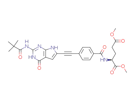 dimethyl N-<4-<2-(2-pivaloylamino-4(3H)-oxo-7H-pyrrolo<2,3-d>)pyrimidine-6-yl>ethynyl>-L-glutamate