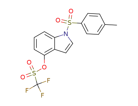 Methanesulfonic acid, trifluoro-,
1-[(4-methylphenyl)sulfonyl]-1H-indol-4-yl ester