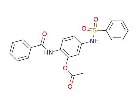 Molecular Structure of 124400-45-9 (BENZAMIDE, N-[2-(ACETYLOXY)-4-[(PHENYLSULFONYL)AMINO]PHENYL]-)