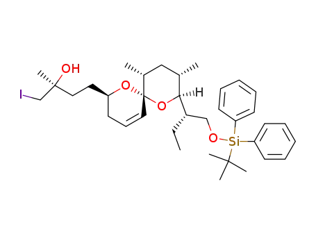 (1S,2S,2'R,6'R,8'S,9'S,11'R)-4-<8'-<1-<<(tert-Butyldiphenylsilyl)oxy>methyl>propyl>-9',11'-dimethyl-1',7'-dioxaspiro<5.5>undec-4'-en-2'-yl>-1-iodo-2-methyl-2-butanol