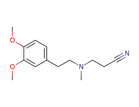 Molecular Structure of 916993-73-2 (3-[[2-(3,4-dimethoxyphenyl)ethyl](methyl)amino]propanenitrile)