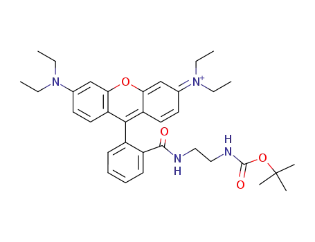 {9-[2-(2-<i>tert</i>-butoxycarbonylamino-ethylcarbamoyl)-phenyl]-6-diethylamino-xanthen-3-ylidene}-diethyl-ammonium