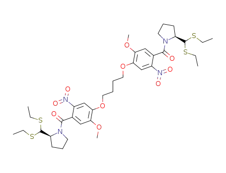 1,1'-<<(butane-1,4-diyl)dioxy>bis<(2-nitro-5-methoxy-1,4-phenylene)carbonyl>>bis<pyrrolidine-2-carboxaldehyde diethyl dithioacetal>