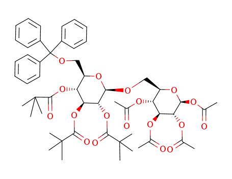 1,2,3,4-tetra-O-acetyl-6-O-(2,3,4-tri-O-pivaloyl-6-O-trityl-β-D-glucopyranosyl)-β-D-glucopyranoside