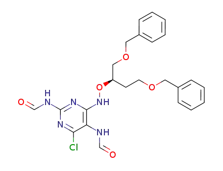(R)-4-chloro-6-<<1,4-bis(benzyloxy)but-2-oxy>amino>-2,5-diformamidopyrimidine