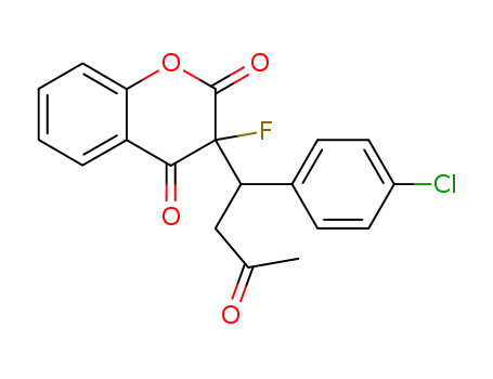 Molecular Structure of 141293-11-0 (3-fluoro-3-<1-(4-chlorophenyl)-3-oxobutyl>-2H-benzopyran-2,4-dione)