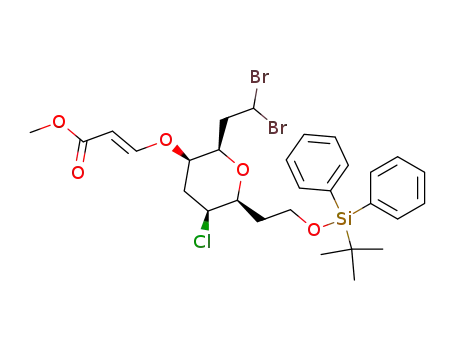 (E)-3-[(2R,3R,5S,6S)-6-[2-(tert-Butyl-diphenyl-silanyloxy)-ethyl]-5-chloro-2-(2,2-dibromo-ethyl)-tetrahydro-pyran-3-yloxy]-acrylic acid methyl ester