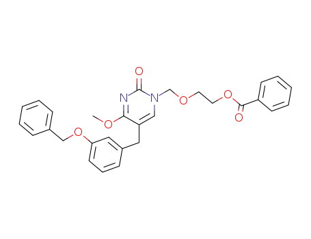 Benzoic acid 2-[5-(3-benzyloxy-benzyl)-4-methoxy-2-oxo-2H-pyrimidin-1-ylmethoxy]-ethyl ester