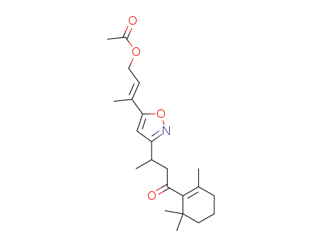 3-<3-(2,6,6-trimethyl-1-cyclohexen-1-yl)-3-oxo-1-methyl-1-propyl>-5-<(E)-3-(acetyloxy)-1-methyl-1-propenyl>-isoxazole