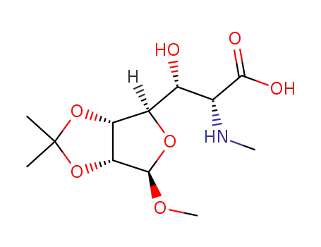 methyl 6-deoxy-2,3-O-isopropylidene-6-(methylamino)-β-D-glycero-D-allo-heptafuranosiduronic acid
