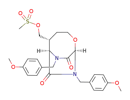 Molecular Structure of 95782-38-0 (8,10-bis(p-methoxybenzyl)-8,10-diaza-5-<(methylsulfonyl)methyl>-2-oxabicyclo<4.2.2>decane-7,9-dione)