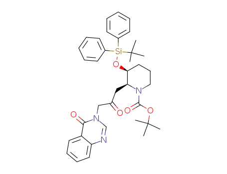 (2S,3S)-N-(tert-butoxycarbonyl)-3-(tert-butyldiphenylsilyl)oxy-2-[2-oxo-3-(4-oxo-4H-quinazolin-3-yl)propyl]piperidine
