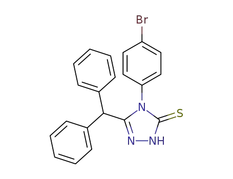 Molecular Structure of 1469797-98-5 (4-(4-bromophenyl)-5-(diphenylmethyl)-2,4-dihydro-3H-1,2,4-triazole-3-thione)