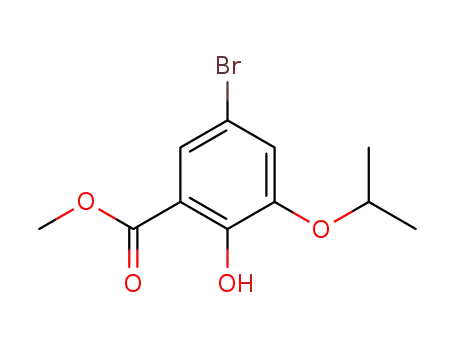 Molecular Structure of 193882-87-0 (Benzoic acid, 5-bromo-2-hydroxy-3-(1-methylethoxy)-, methyl ester)