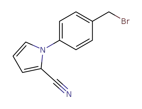 Molecular Structure of 142044-78-8 (1H-Pyrrole-2-carbonitrile, 1-[4-(bromomethyl)phenyl]-)