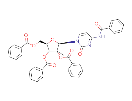 Molecular Structure of 220503-64-0 (2′,3′,5′-tri-O-benzoyl-2′-C-methyl-N<sup>4</sup>-benzoylcytidine)