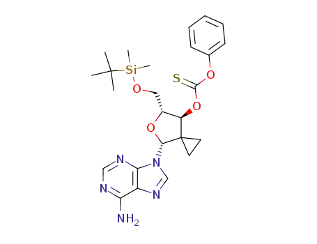 Molecular Structure of 140902-05-2 (5'-O-TBDMS-2'-deoxy-3'-O-(phenoxythiocarbonyl)adenosine-2'-spirocyclopropane)