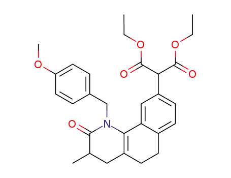 2-(1-(4-methoxybenzyl)-3-methyl-2-oxo-1,2,3,4,5,6-hexahydrobenzo[h]quinolin-9-yl)malonic acid diethyl ester