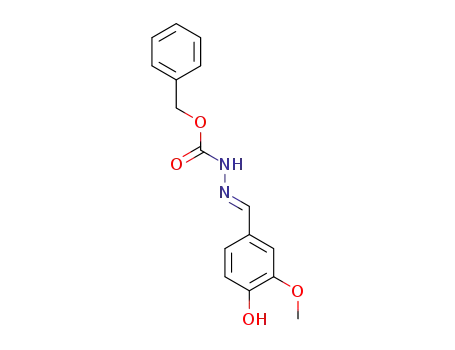 Molecular Structure of 1621252-65-0 ((E)-benzyl 2-(4-hydroxy-3-methoxybenzylidene)hydrazinecarboxylate)
