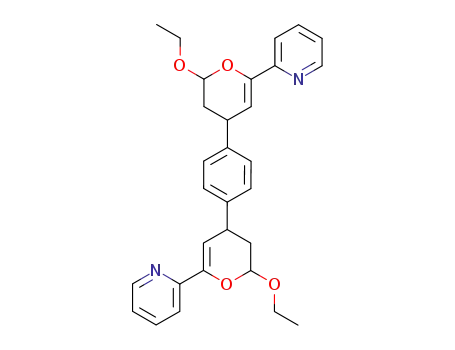 Pyridine,
2,2'-[1,4-phenylenebis(2-ethoxy-3,4-dihydro-2H-pyran-4,6-diyl)]bis-