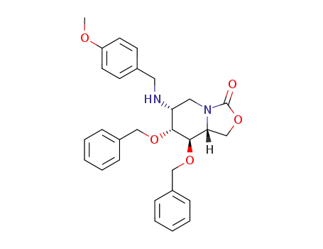 (6R,7R,8R,8aR)-7,8-Bis-benzyloxy-6-(4-methoxy-benzylamino)-hexahydro-oxazolo[3,4-a]pyridin-3-one