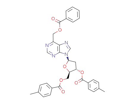 Molecular Structure of 773133-81-6 (6-(benzoyloxymethyl)-9-(2-deoxy-3,5-di-O-toluoyl-β-D-erythro-pentofuranosyl)purine)