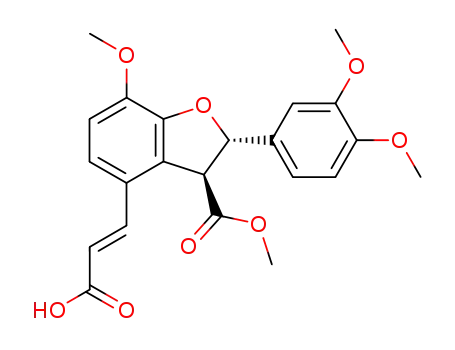 4-(2-carboxyvinyl)-2-(3,4-dimethoxyphenyl)-7-methoxy-2,3-dihydrobenzofuran-3-carboxylic acid methyl ester