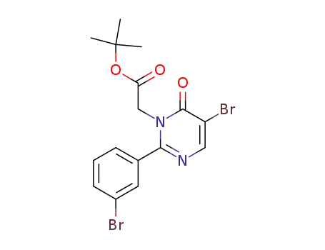 Molecular Structure of 628718-39-8 (tert-butyl [5-bromo-2-(3-bromophenyl)-6-oxopyrimidin-1(6H)-yl]acetate)