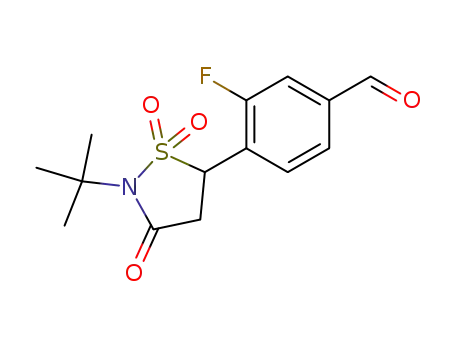 4-(2-tert-butyl-1,1-dioxido-3-oxoisothiazolidin-5-yl)-3-fluorobenzaldehyde