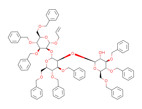 allyl (3,4,6-tri-O-benzyl-β-D-glucopyranosyl)-(1->2)-(3,4,6-tri-O-benzyl-α-D-mannopyranosyl)-(1->2)-3,4,6-tri-O-benzyl-α-D-mannopyranoside