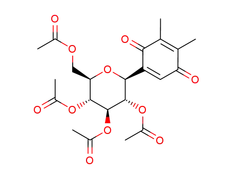 Molecular Structure of 868540-51-6 (2,3-dimethyl-5-(2,3,4,6-tetra-O-acetyl-β-D-glucopyranosyl)-1,4-benzoquinone)