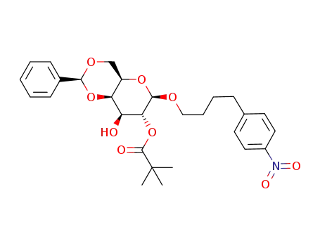 4-(4-nitrophenyl)butyl 4,6-O-benzylidene-2-O-pivaloyl-β-D-galactopyranoside