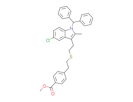 Benzoic acid,
4-[2-[[2-[5-chloro-1-(diphenylmethyl)-2-methyl-1H-indol-3-yl]ethyl]thio]eth
yl]-, methyl ester