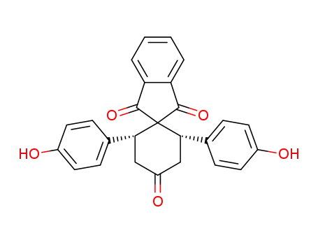 Spiro[cyclohexane-1,2'-[2H]indene]-1',3',4-trione,
2,6-bis(4-hydroxyphenyl)-, (2R,6S)-rel-