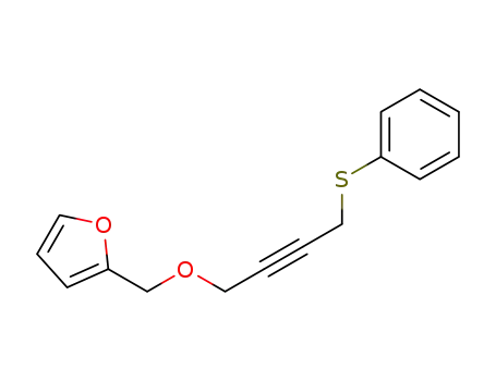 Molecular Structure of 591769-64-1 (Furan, 2-[[[4-(phenylthio)-2-butynyl]oxy]methyl]-)