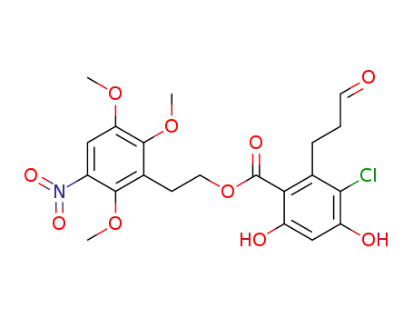 2,3,6-trimethoxy-5-nitrophenethyl 3-chloro-4,6-dihydroxy-2-(3-oxopropyl)benzoate