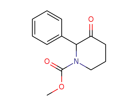 Molecular Structure of 138495-13-3 (1-Piperidinecarboxylic acid, 3-oxo-2-phenyl-, methyl ester)