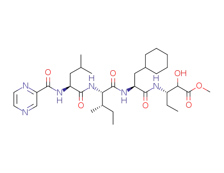 (S)-3-[(S)-3-Cyclohexyl-2-((2S,3S)-3-methyl-2-{(S)-4-methyl-2-[(pyrazine-2-carbonyl)-amino]-pentanoylamino}-pentanoylamino)-propionylamino]-2-hydroxy-pentanoic acid methyl ester