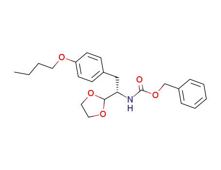 Molecular Structure of 611210-11-8 (Carbamic acid, [(1S)-2-(4-butoxyphenyl)-1-(1,3-dioxolan-2-yl)ethyl]-,
phenylmethyl ester)