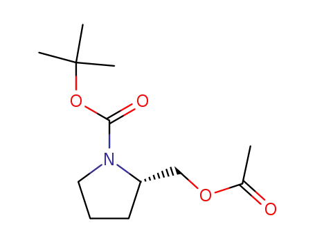 Molecular Structure of 347189-07-5 (tert-butyl (S)-2-(acetoxymethyl)pyrrolidine-1-carboxylate)