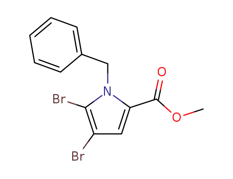 Molecular Structure of 900152-47-8 (methyl 4,5-dibromo-1-benzyl-1H-pyrrole-2-carboxylate)
