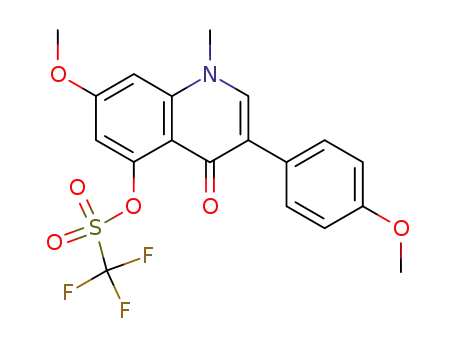 trifluoro-methanesulfonic acid 7-methoxy-3-(4-methoxy-phenyl)-1-methyl-4-oxo-1,4-dihydro-quinolin-5-yl ester