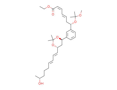 2,4-Heptadienoic acid,
7-[3-[(4R,6R)-6-[(1E,3E,8R)-8-hydroxy-1,3-nonadienyl]-2,2-dimethyl-1,
3-dioxan-4-yl]phenyl]-7-(1-methoxy-1-methylethoxy)-, ethyl ester,
(2Z,4E,7S)-