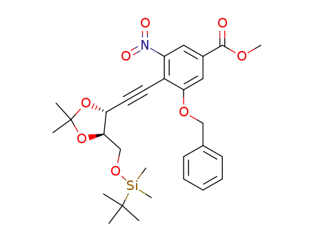methyl 3-benzyloxy-4-[(4R,5R)-5-(tert-butyldimethylsilyloxymethyl)-2,2-dimethyl-1,3-dioxolan-4-yl]ethynyl-5-nitrobenzoate