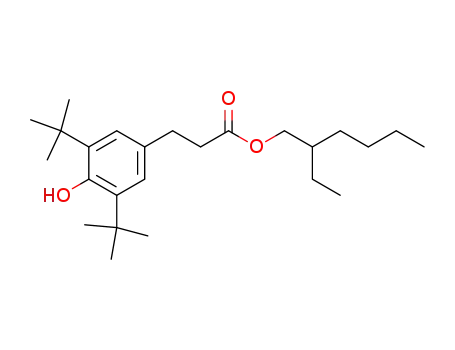 Molecular Structure of 144429-84-5 (2-ethylhexyl 3-(3,5-di-tert-butyl-4-hydroxy)phenylpropanoate)