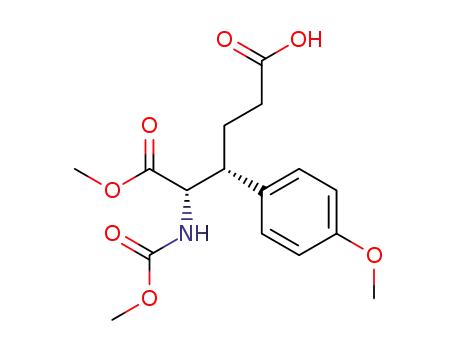 Hexanedioic acid, 2-[(methoxycarbonyl)amino]-3-(4-methoxyphenyl)-,
1-methyl ester, (2S,3R)-